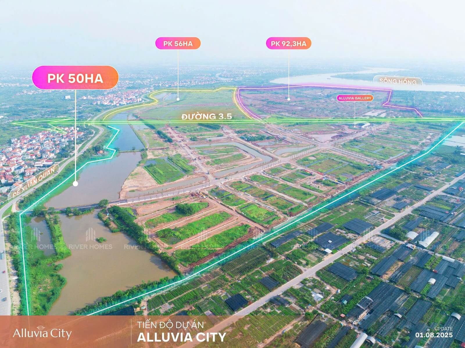 Tiến độ xây dựng dự án Alluvia City Văn Giang Hưng Yên tháng 8/2025