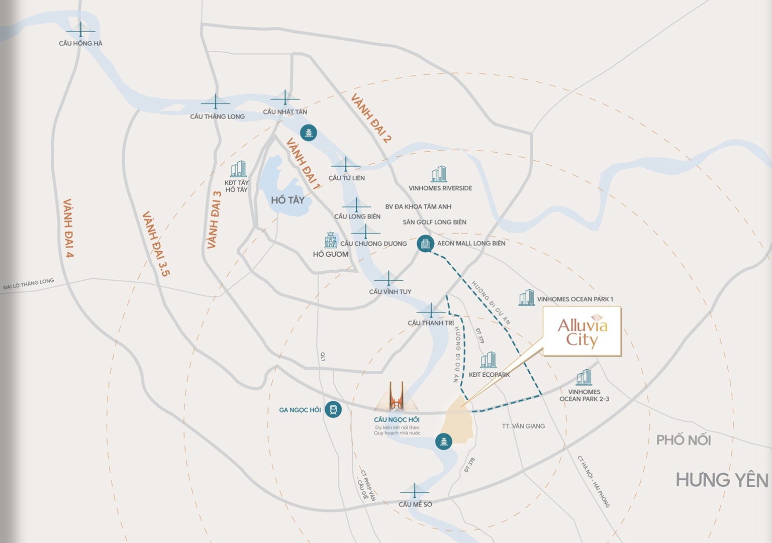 vị trí dự án alluvia city văn giang hưng yên