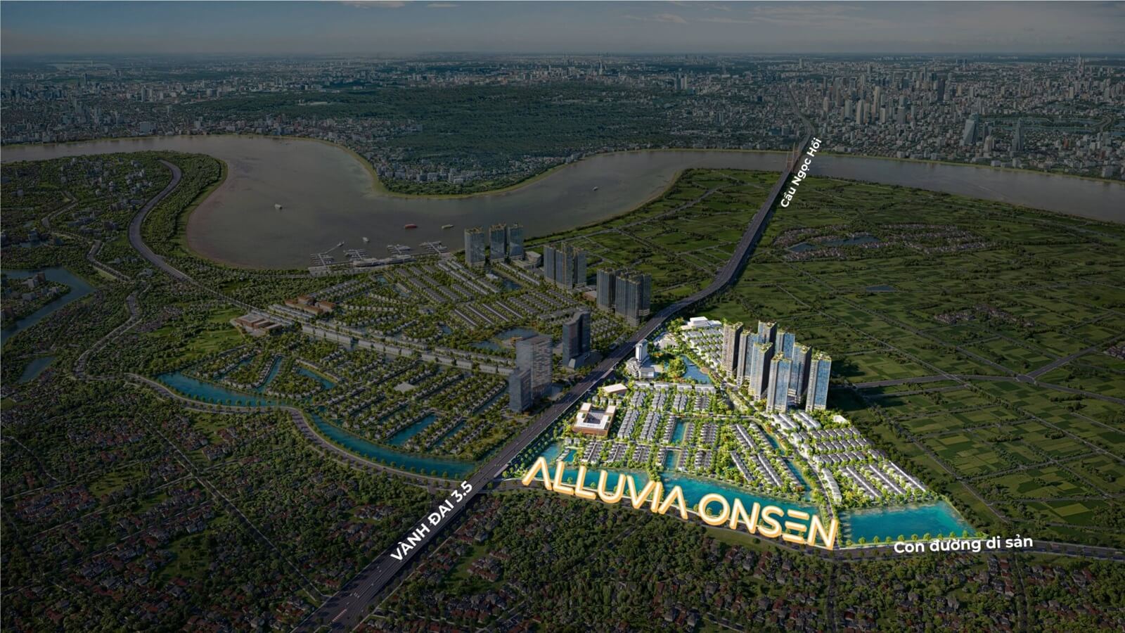 vị trí phân khu alluvia onsen tại alluvia city văn giang